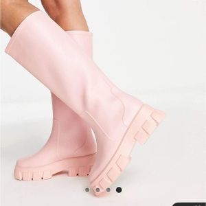 Pink ASOS rubber boots size 7